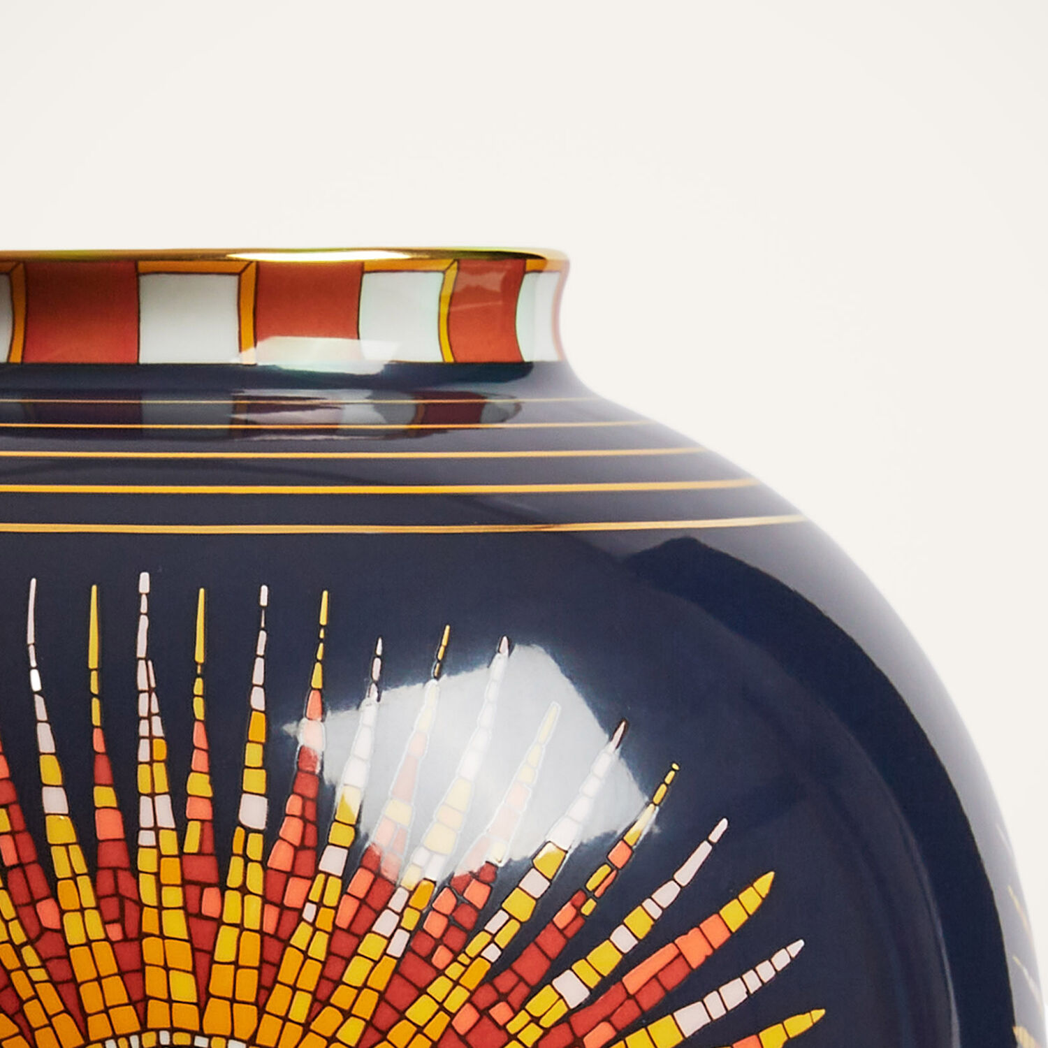 La Doublej Sunrays Midnight Medium Porcelain Vase In Sunrays Midnight