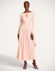 knee length dresses for ladies San Carlo Dress in Derby Silk Twill