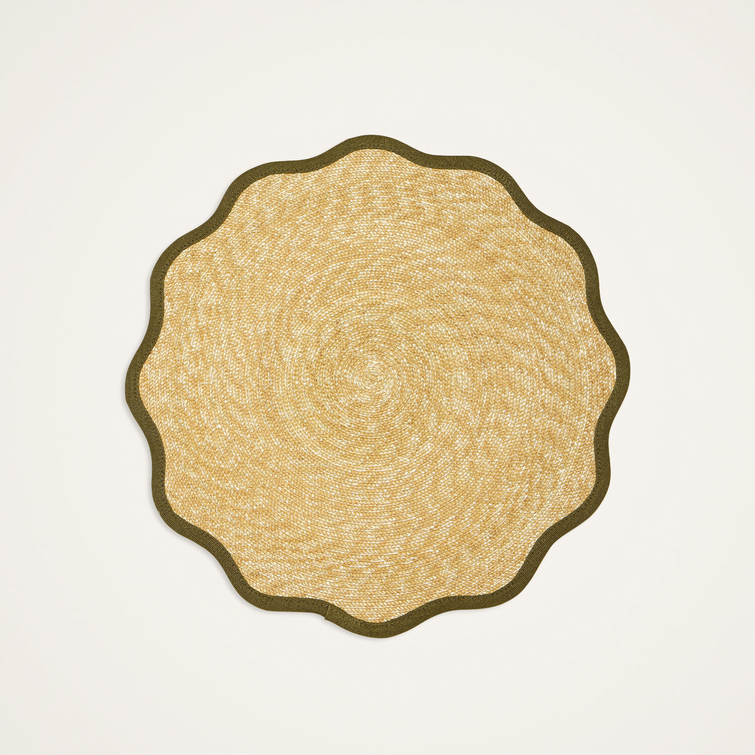 La Doublej Straw Cloud Placemats Set Of 2 In Solid Olive