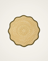 La DoubleJ Straw Cloud Placemats Set Of 2 La DoubleJ Straw Cloud Placemats Set Of 2 Solid Olive PMT0031STR001SOLIDGR05