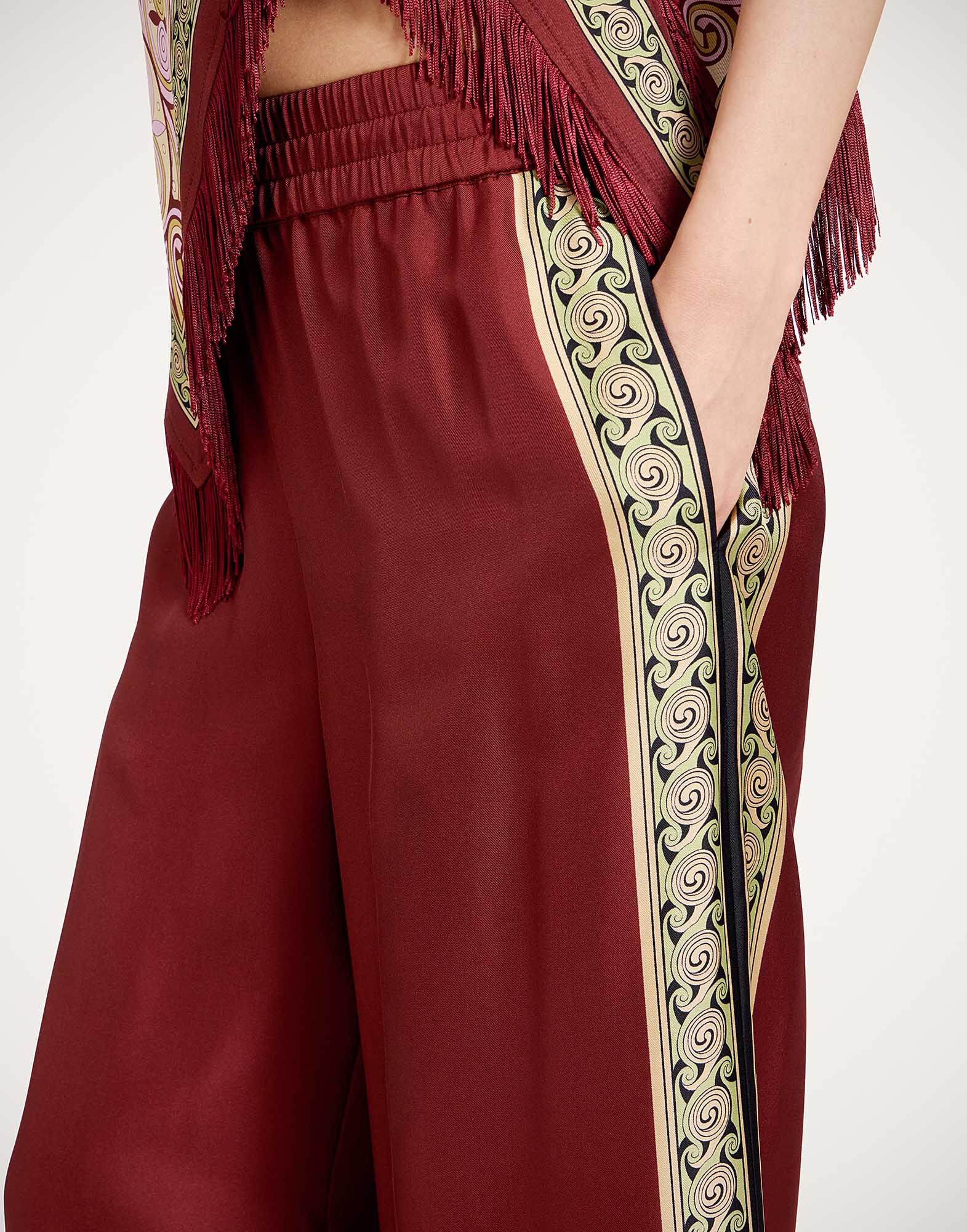 La DoubleJ Palazzo Pants Kells Swirl Plac&eacute;e Burgundy TRO0026SIL006KLS01RE07