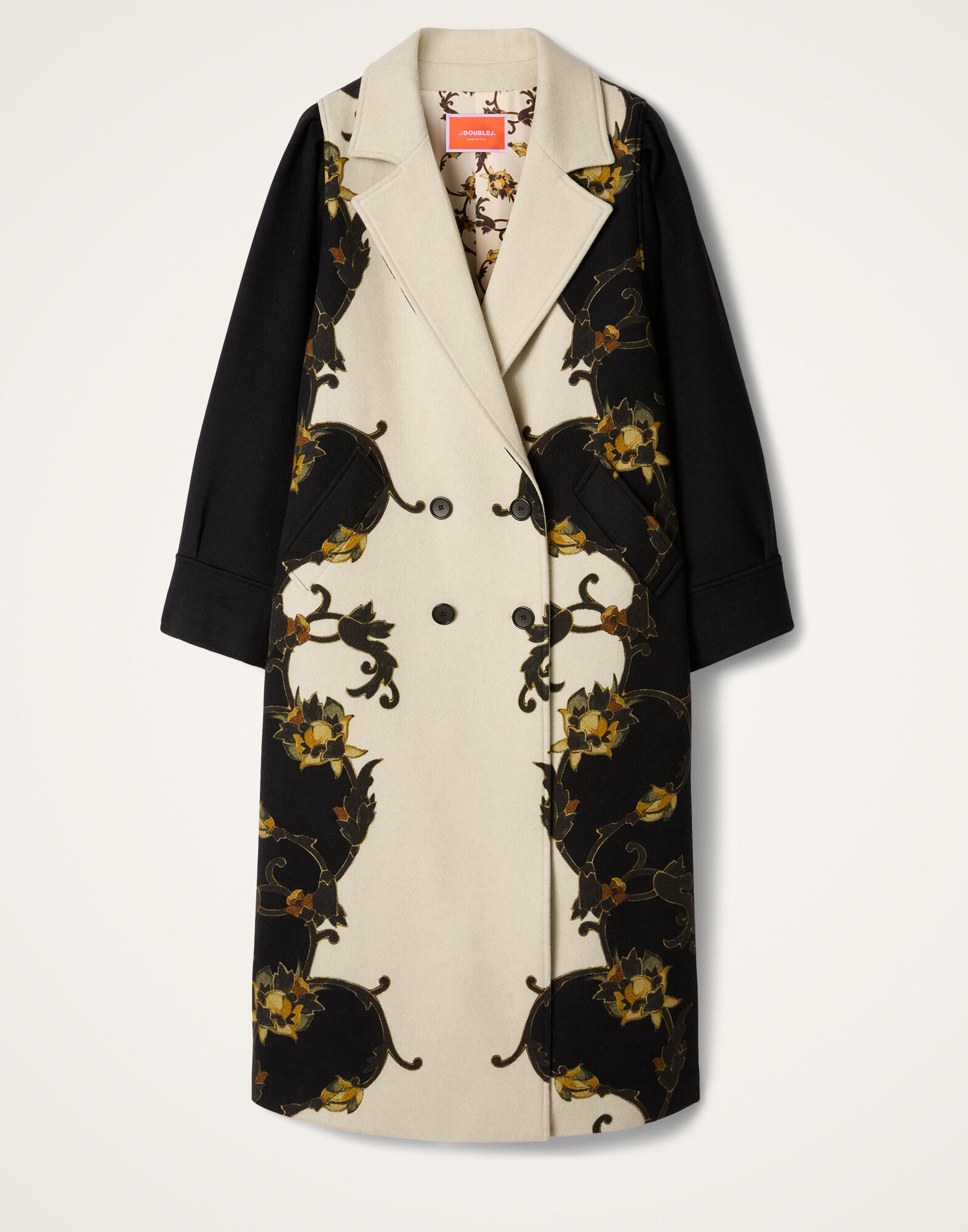 La DoubleJ Victoria Coat Buttercup Plac&eacute;e Black JAC0207PLA003BTC03BL01