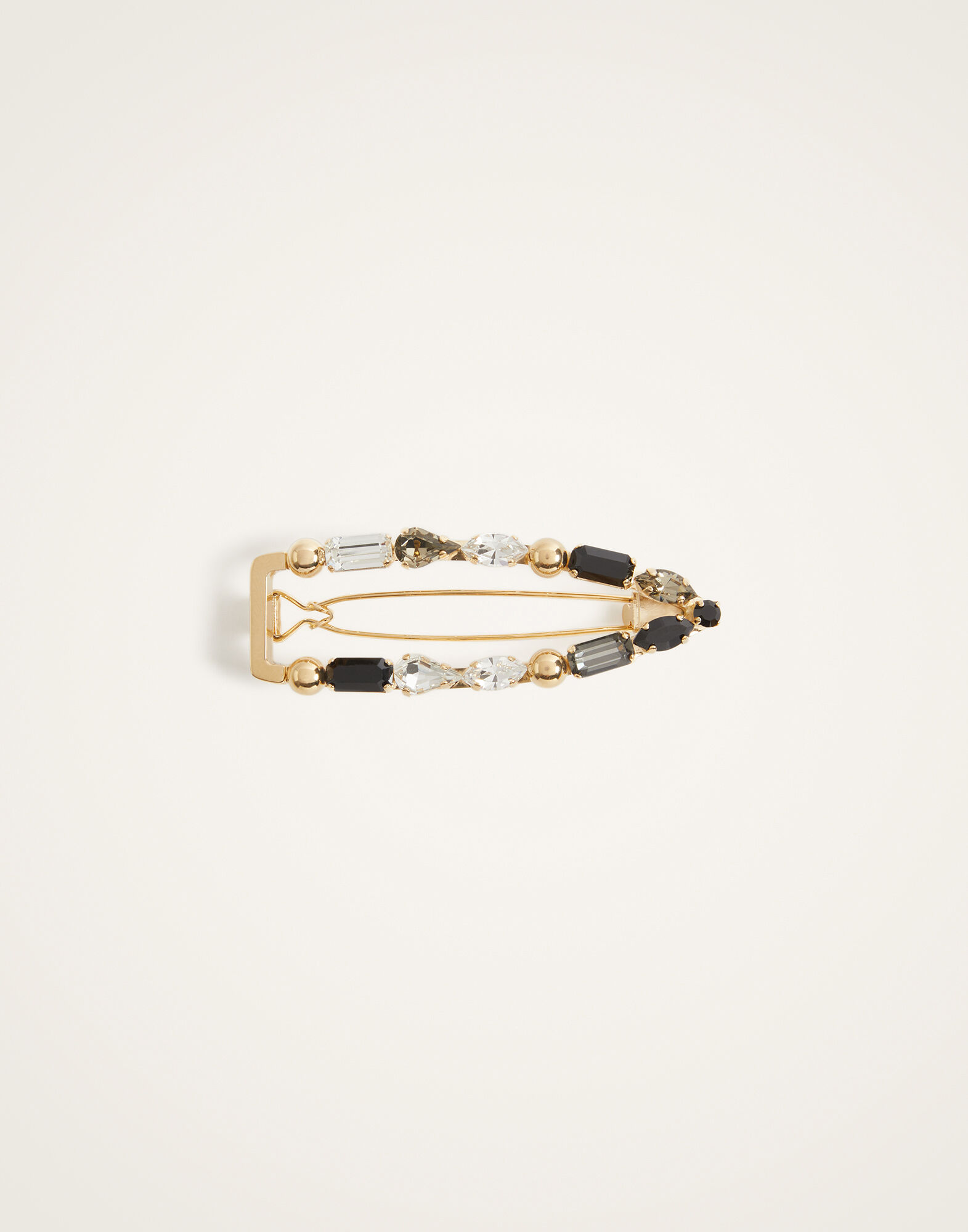 La DoubleJ Crystals Hair Clip Solid Gold CLI0003BRA005SOLIDGY04