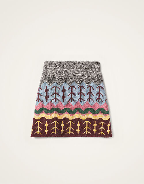 La DoubleJ Chalet Skirt Multicolor Grey & Yellow SKI0176KNI166VA398GY02