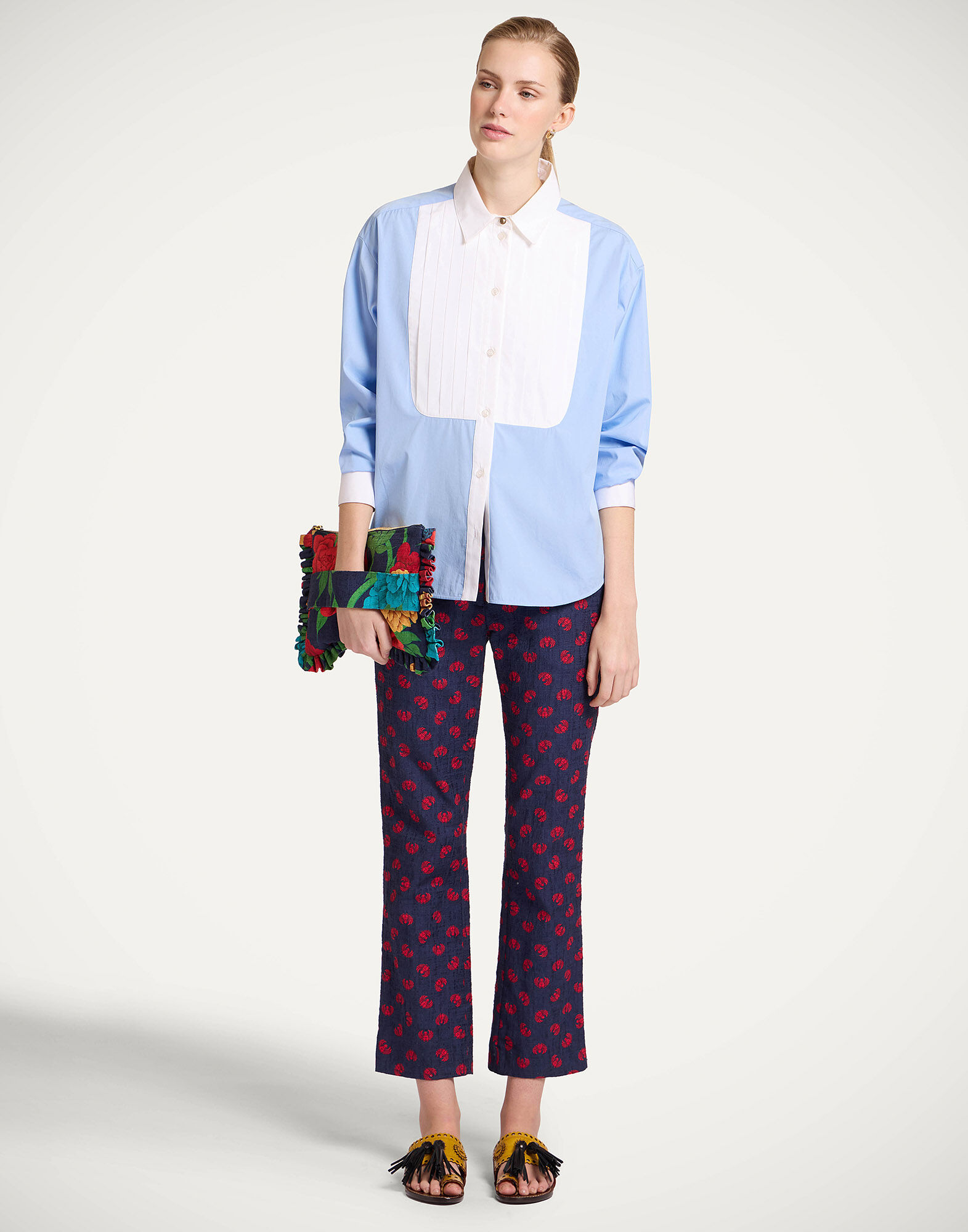 La DoubleJ Peggy Shirt Solid Light Blue SHI0115COT064SOLIDBU01