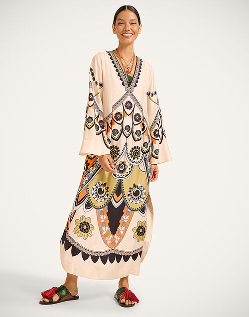 La DoubleJ Twin Flame Dress Plume Plac&eacute;e Ivory DRE1022SIL029PLU03WH04