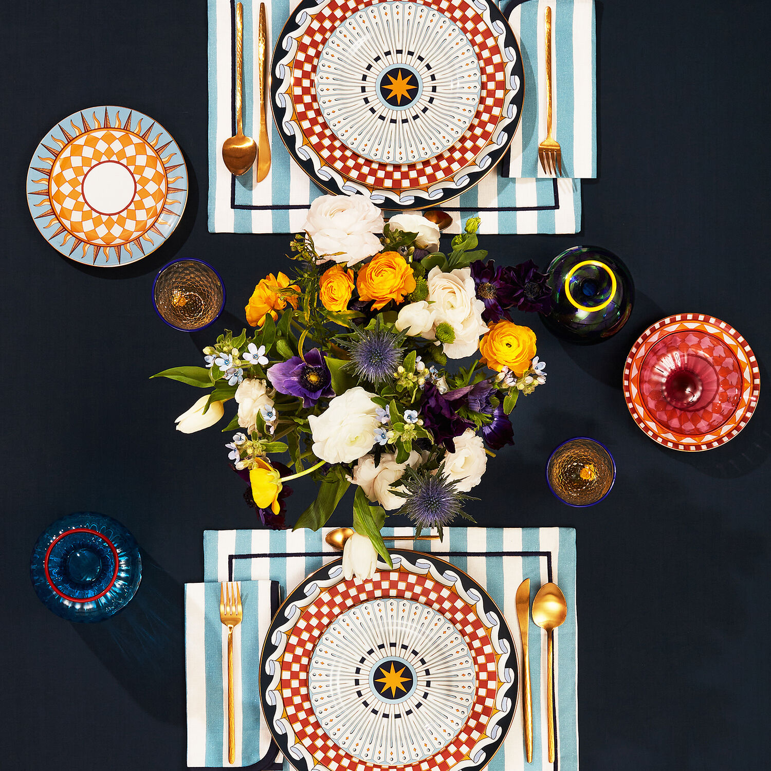 La Doublej Placemat Set Of 2 In Riviera Sky Blue