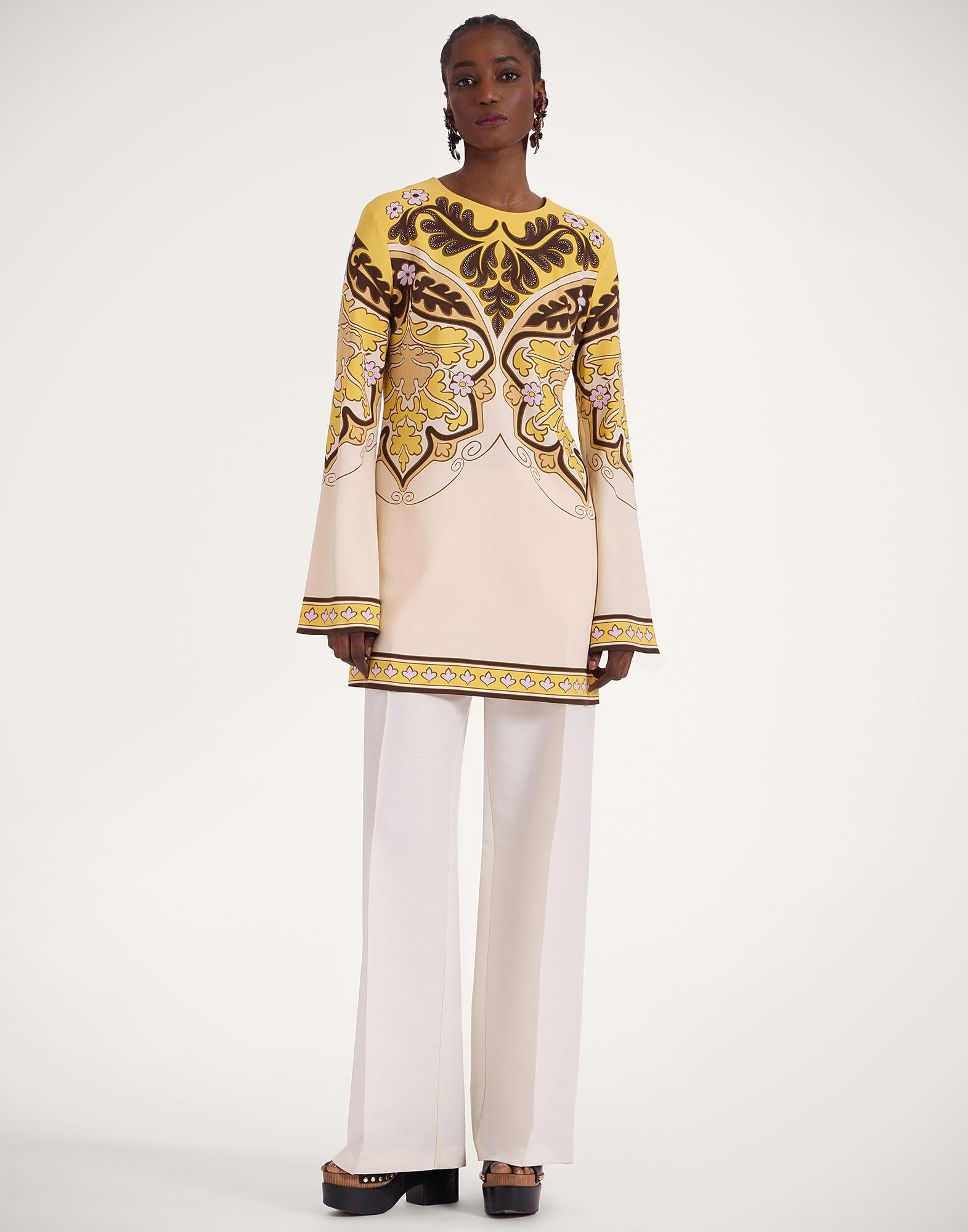 La DoubleJ Mini Supreme Swing Dress Spells Plac&eacute;e Yellow DRE0619VIS011SPE01YE02