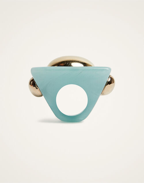 La DoubleJ Hathor Square Ring Light Blue RIN0003POL005SOLIDBU01