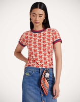 La DoubleJ Itty Bitty Double Binding Ringer T-Shirt La DoubleJ Itty Bitty Double Binding Ringer T-Shirt Pull My Petaltail Orange TSH0061JER059PET03OR02