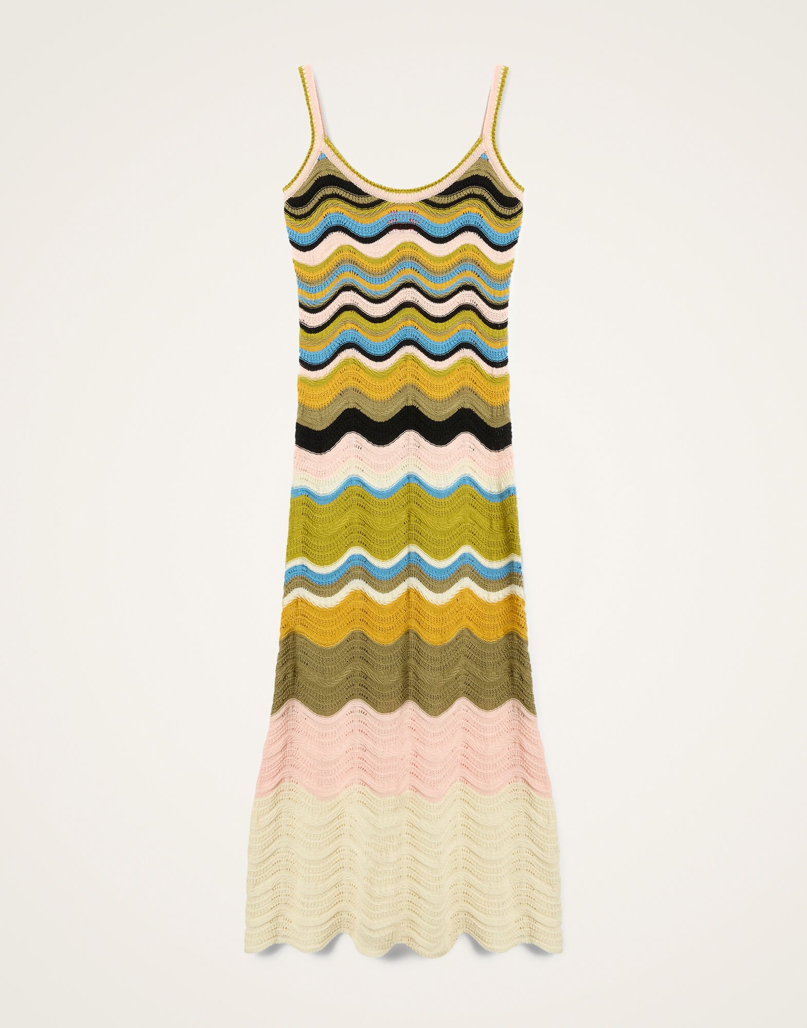 La DoubleJ Chevron Sundress Multicolor Geen &  Pink DRE0916KNI158VA499PI01