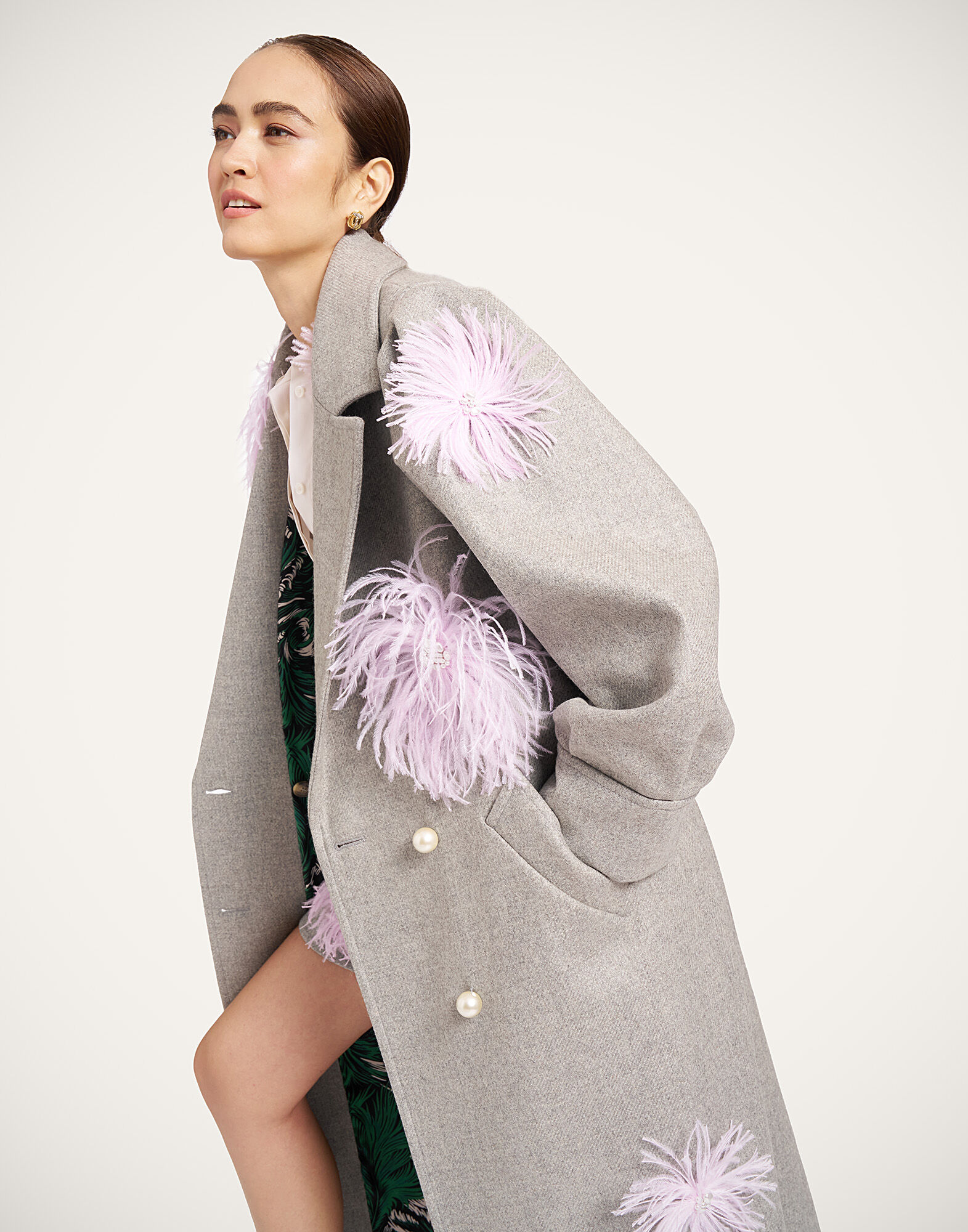 La DoubleJ Victoria Coat Solid Grey JAC0206WOL039SOLIDGY02