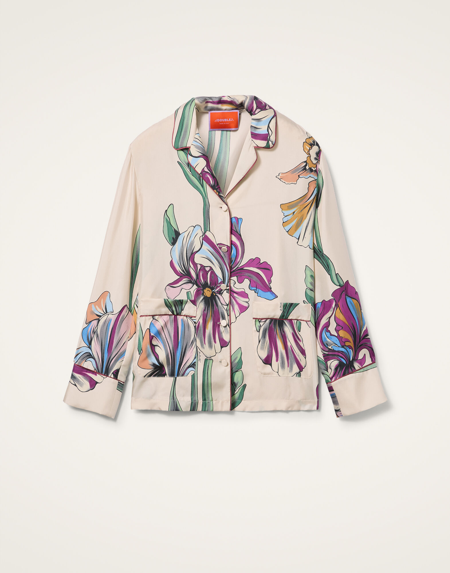 La DoubleJ Pajama Shirt Iris Ivory SHI0077SIL001IRS01WH04