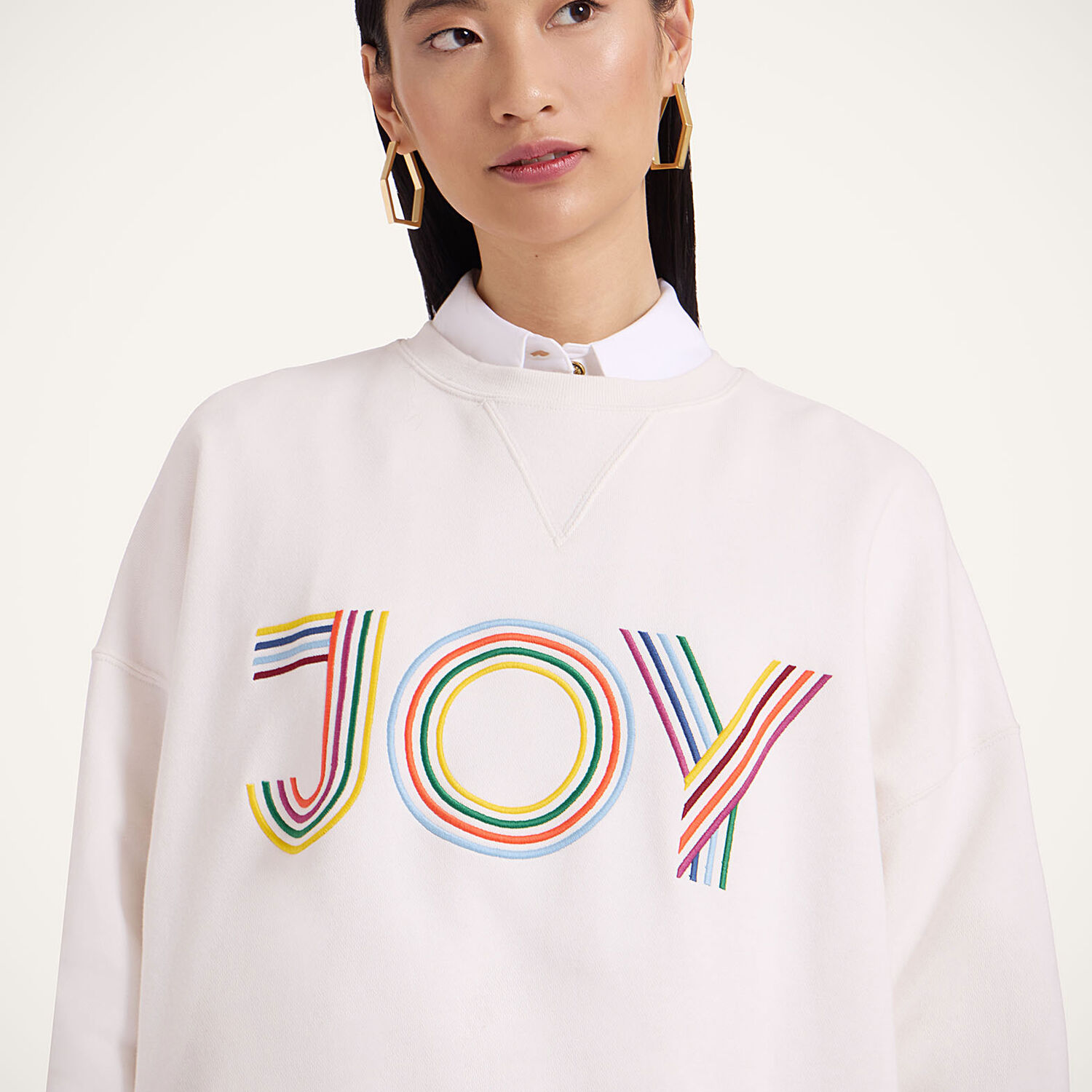 La Doublej Joy Sweatshirt In Joy Off White