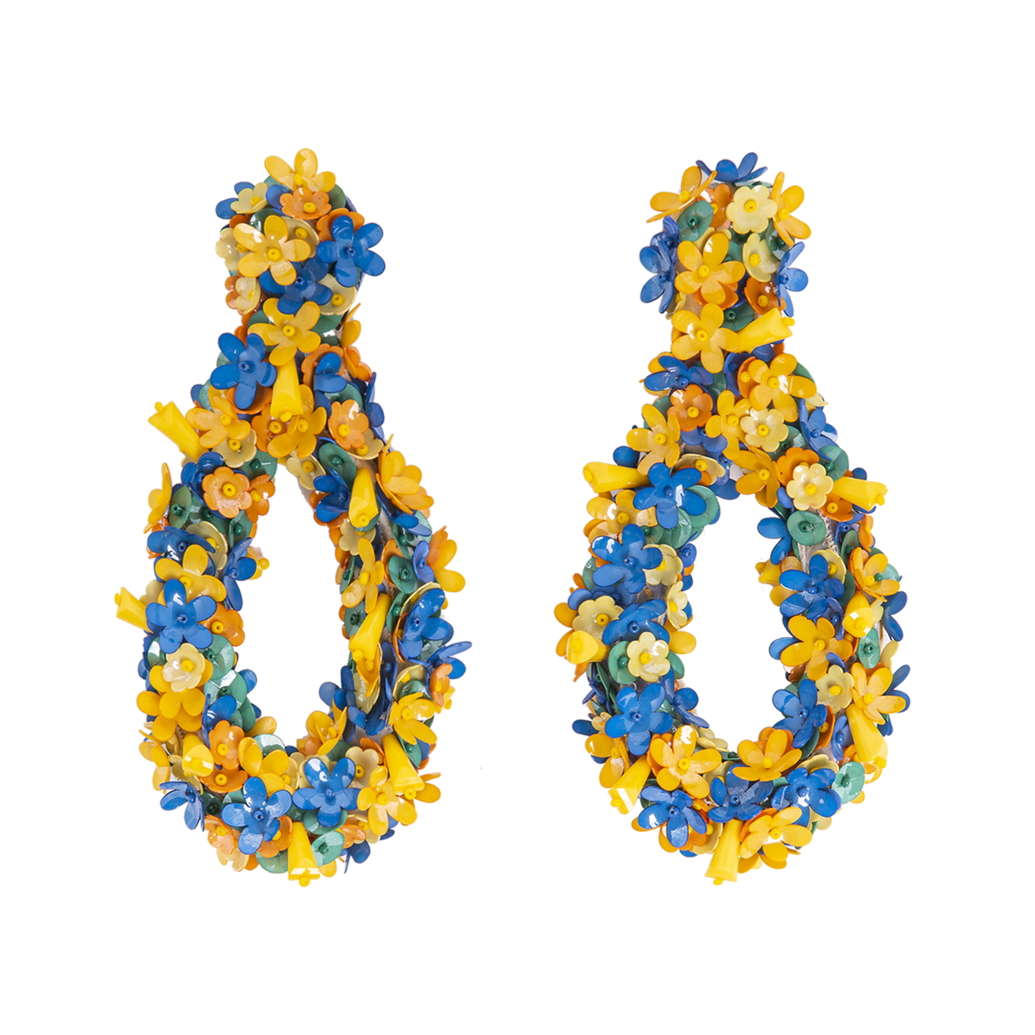 La Doublej Confetti Hoops In Solid Yellow