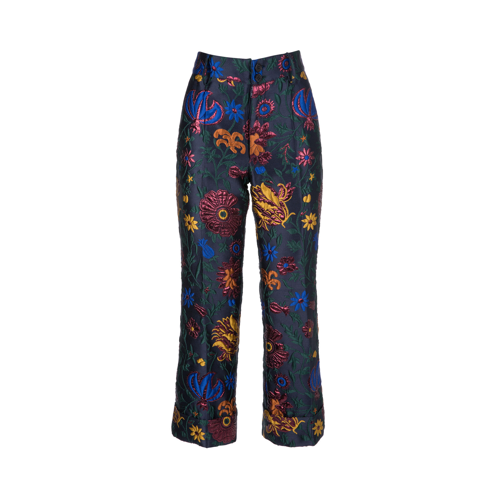 LaDoubleJ Dragon Flower Lurex Hendrix Trousers Dragonflower Lurex TRO0007JAC005DRA0003