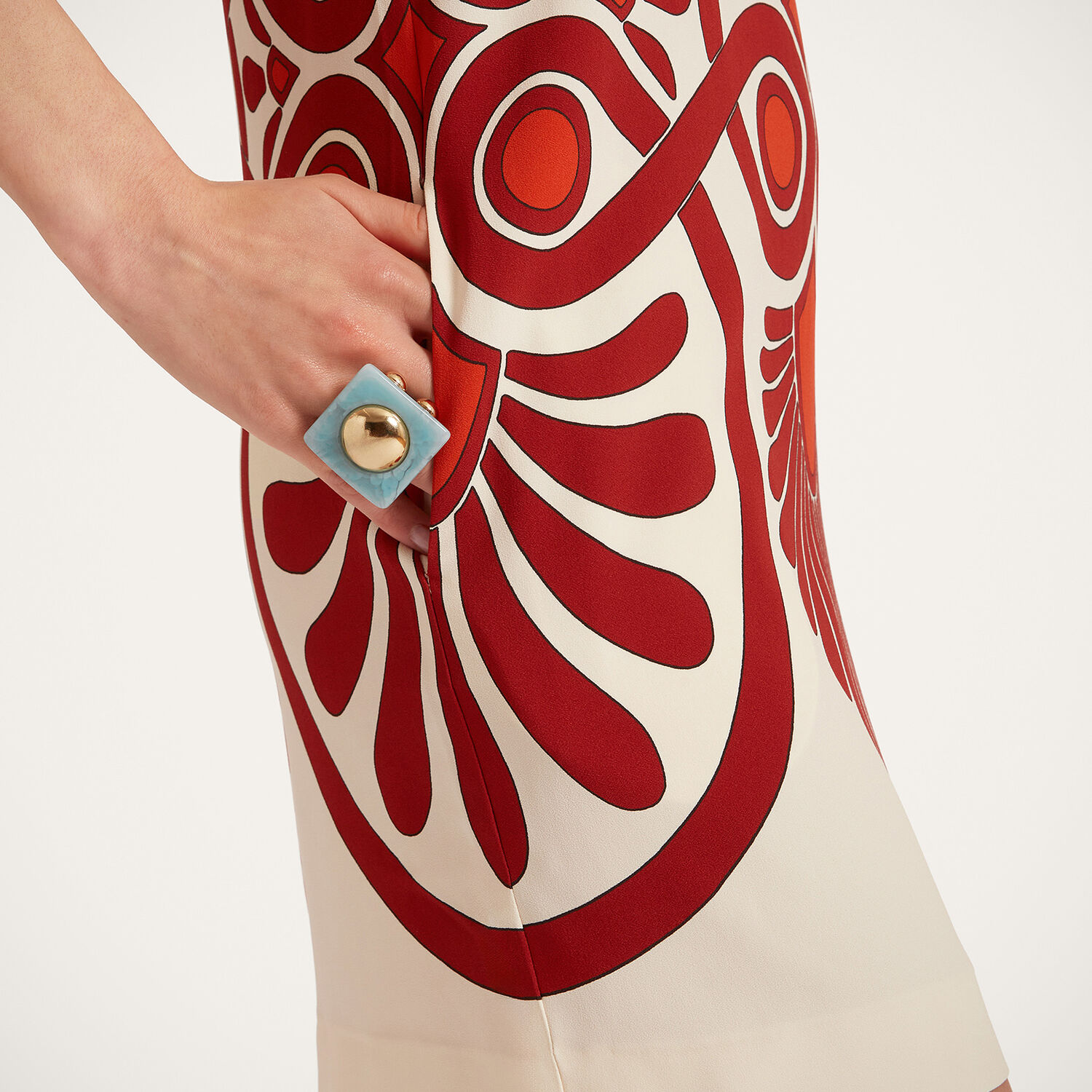 La Doublej Stretch Tunic In Medallion Placée Cream