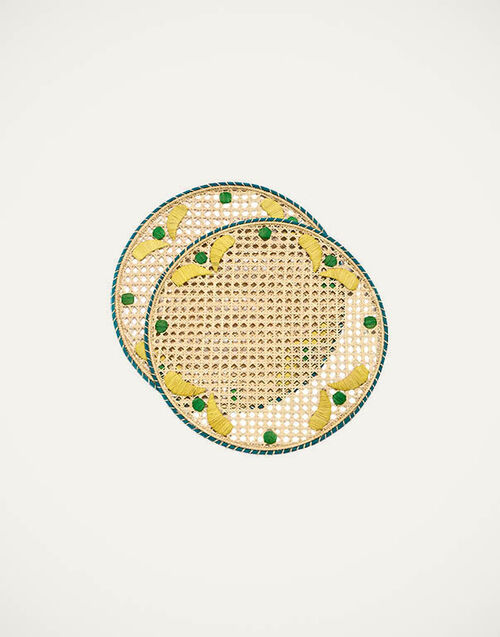 La DoubleJ Raffia Placemats Set Of 2 Capri Yellow TBM0011RAF007CAP0003