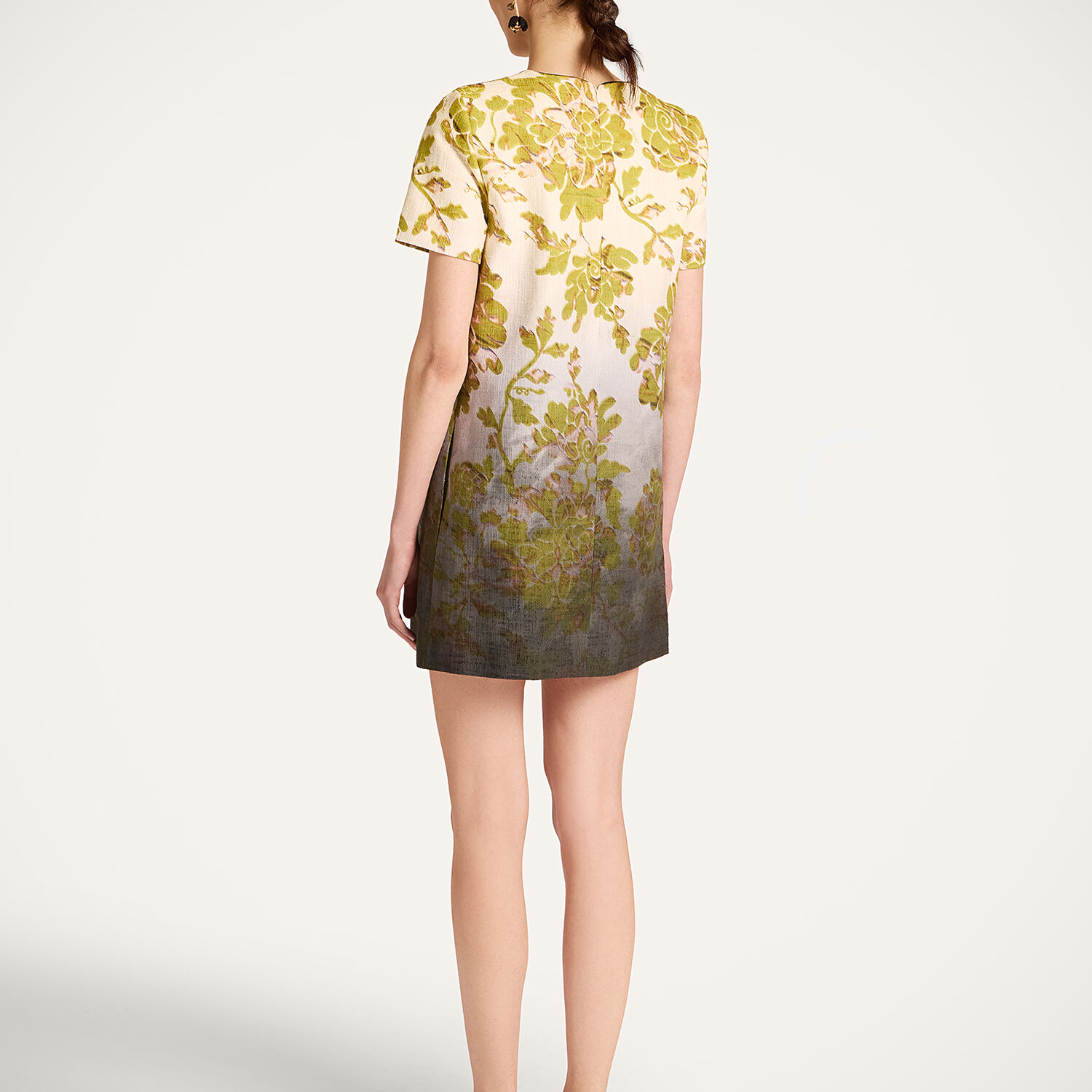  La Doublej Dresses Women - Mini Swing Dress Oasis Ombré Placée Green & Black 46 98% Cotton 2% Elastane 