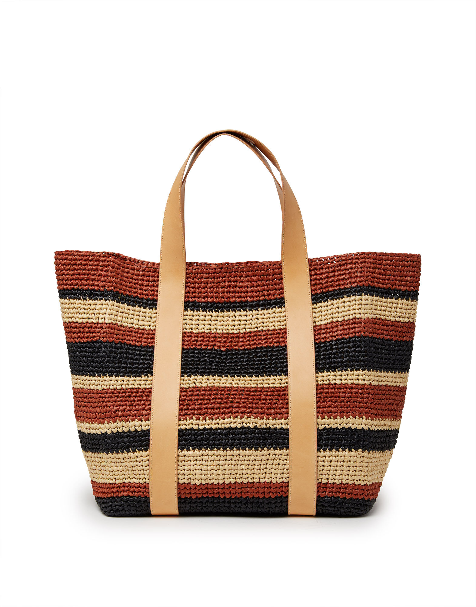 Tote Raffia Bag in Multicolor Black fur Damen La DoubleJ