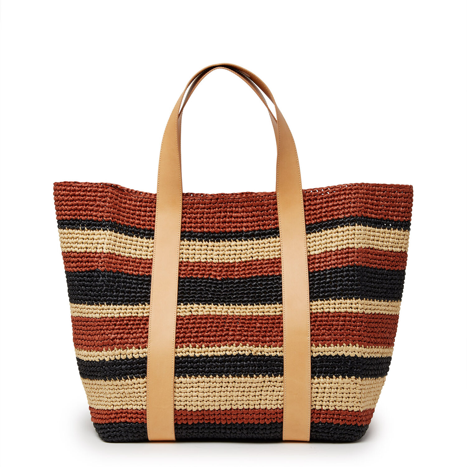 Shop La Doublej Tote Raffia Bag In Multicolor Black