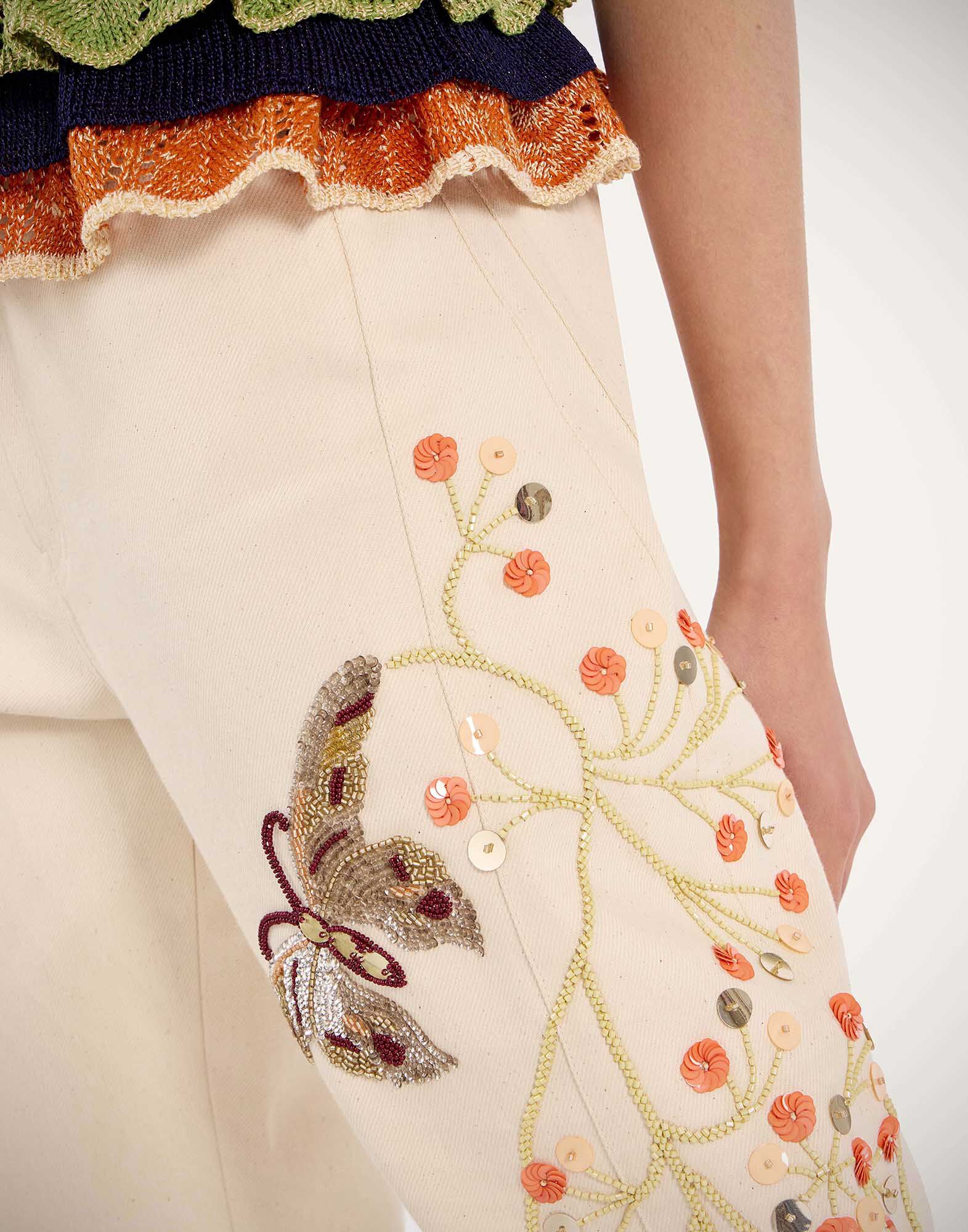 La DoubleJ The Barrel Jean Solid Ecru TRO0198DEN001SOLIDBR05