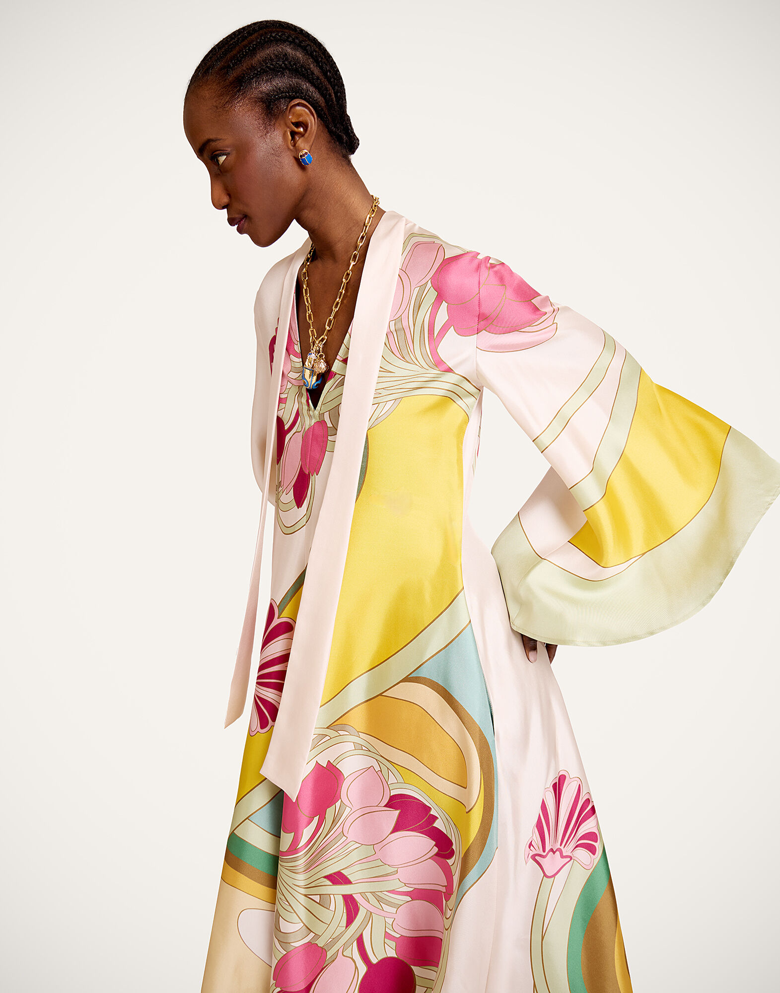 La DoubleJ Magnifico Dress Tulip Plac&eacute;e Green DRE0232SIL001TUL07GR02