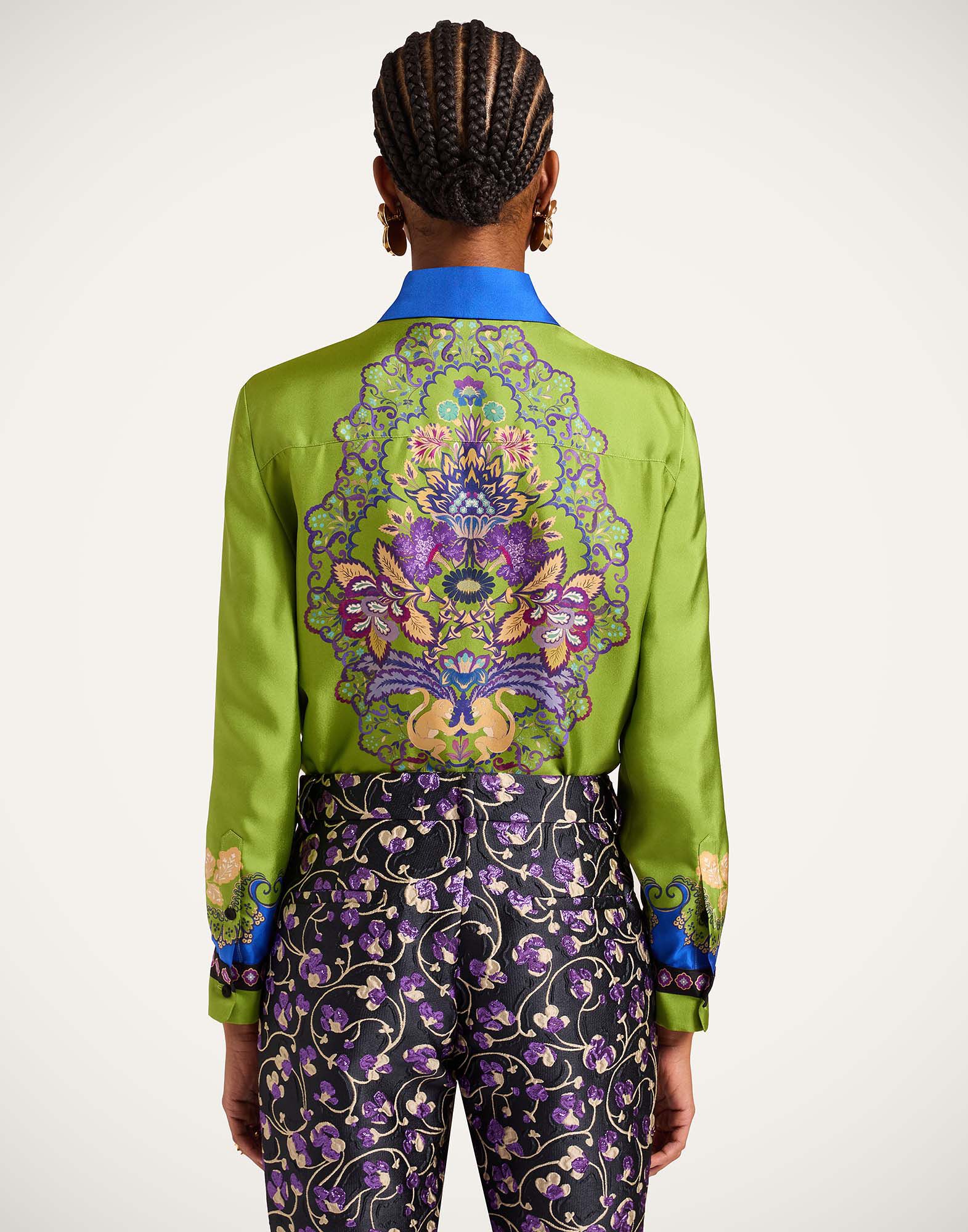 La DoubleJ Boy Shirt Cornucopia Plac&eacute;e Green SHI0040SIL026CRN03GR02