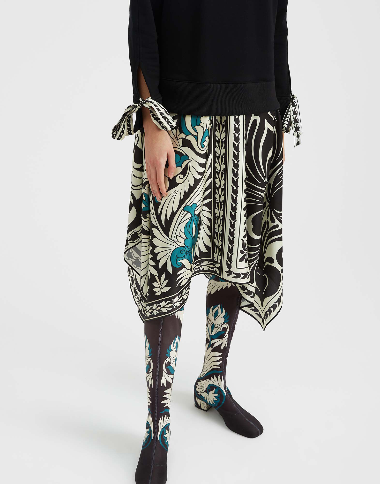 La DoubleJ Edie High Boots Mix Tiles Blue SHO0089LYC005MIX02BU07