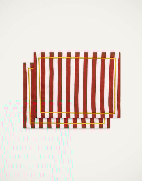 La DoubleJ Placemat Set Of 2 La DoubleJ Placemat Set Of 2 Riviera Brick PMT0006LIN001RIV06RE06