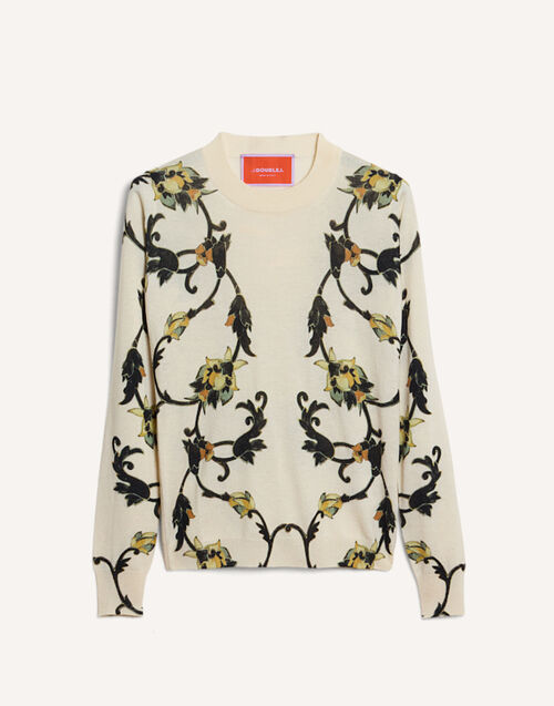 La DoubleJ Silky Crew Neck Buttercup Plac&eacute;e White PUL0305KNI172VA511WH01