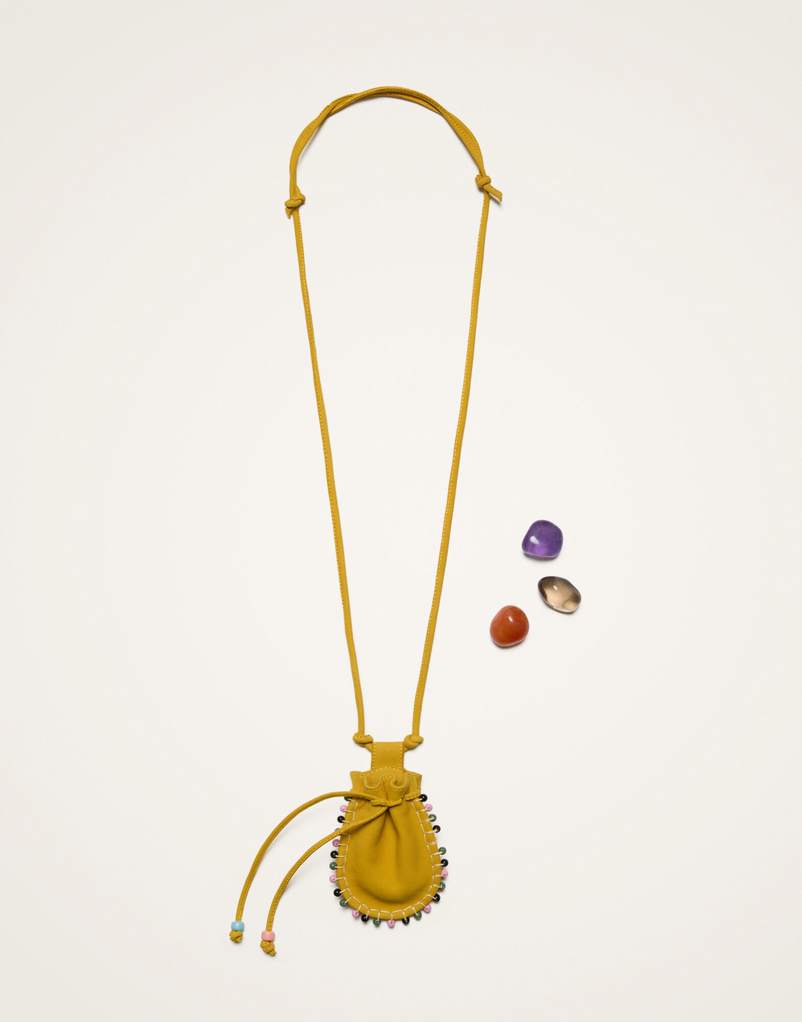 La DoubleJ Power Pouch With Crystals Solid Yellow BAG0085LEA015SOLIDYE02