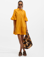 La DoubleJ Choux Dress Solid Yellow DRE0193COT001MAR0003