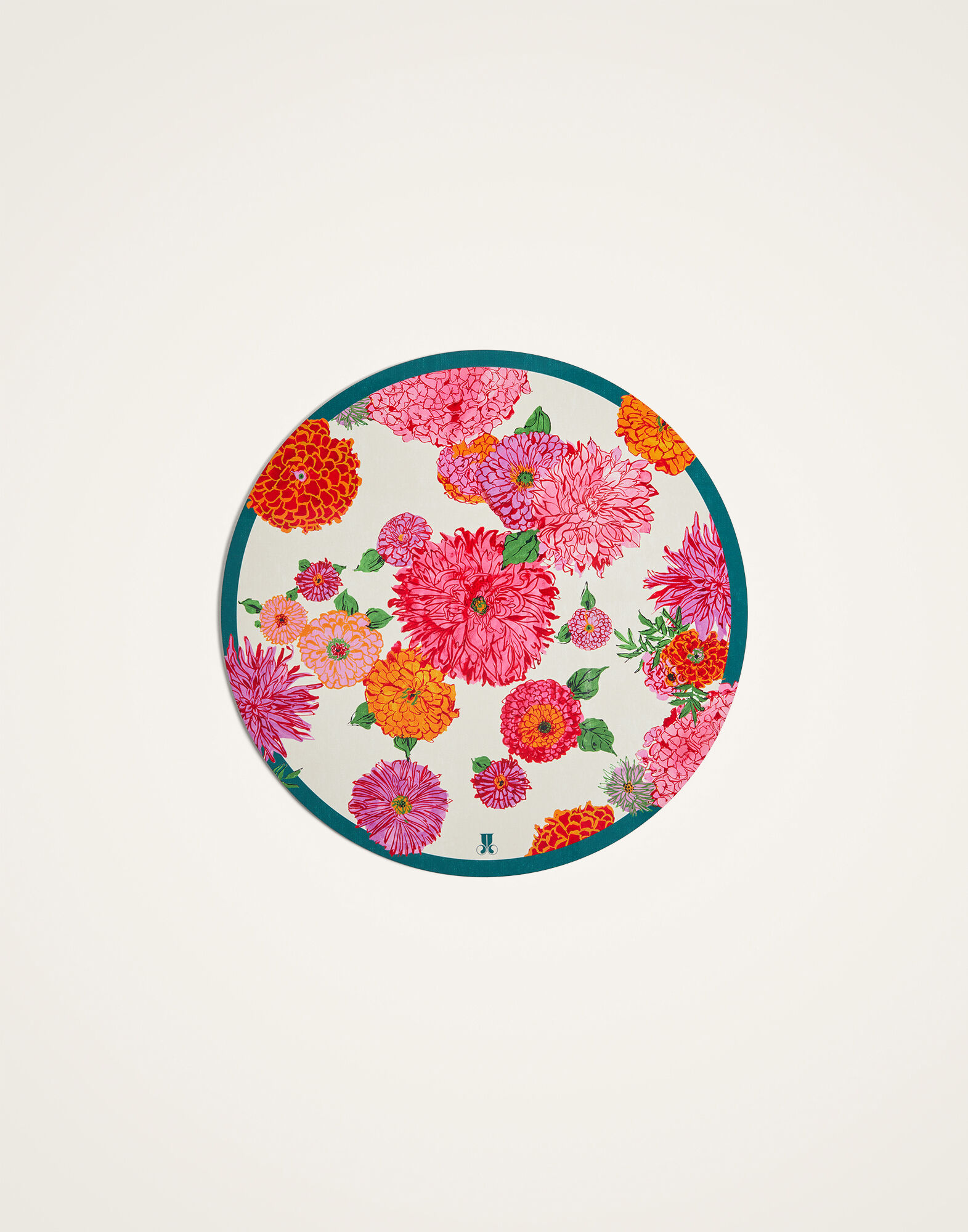 La DoubleJ Disk Placemats Set Of 2 Bright Blooms Pink PMT0032CRK001BRB03PI01