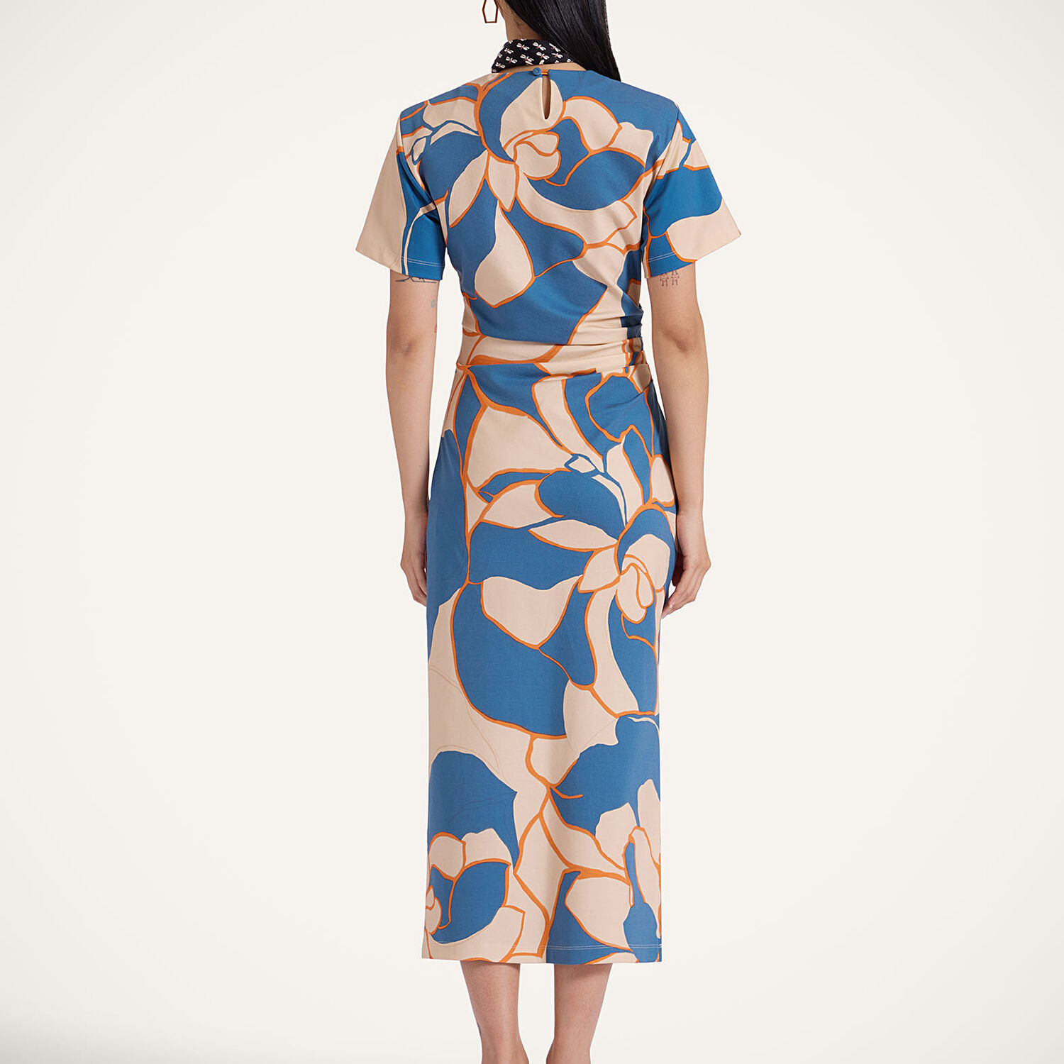 La Doublej X Lela Dress Dea Dahlia Sweater In Dea Dahlia Blue Petrol