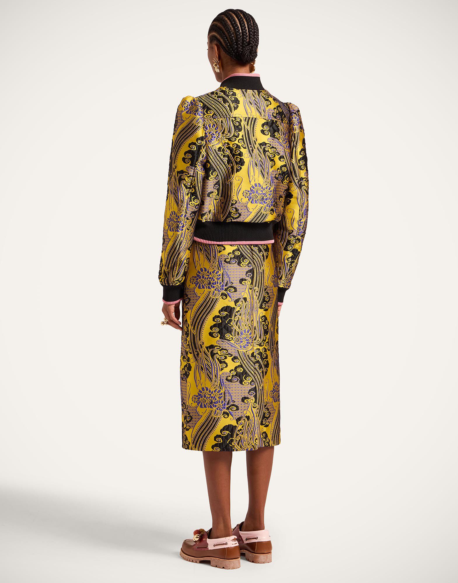 La DoubleJ Pencil Skirt Atlantis Yellow SKI0011JCQ127ATL01YE02