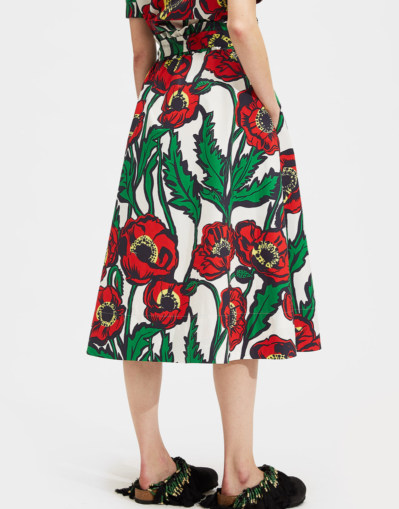 LaDoubleJ Sardegna Skirt LaDoubleJ Sardegna Skirt Big Blooms Bianco SKI0043COT001PFI0003