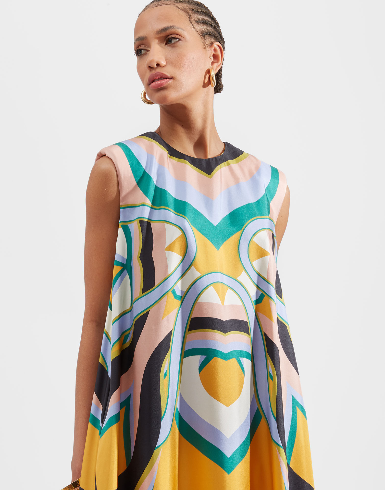 La DoubleJ San Carlo Dress Macro Plates Placed Arancio DRE0495SIL006MCP03OR02