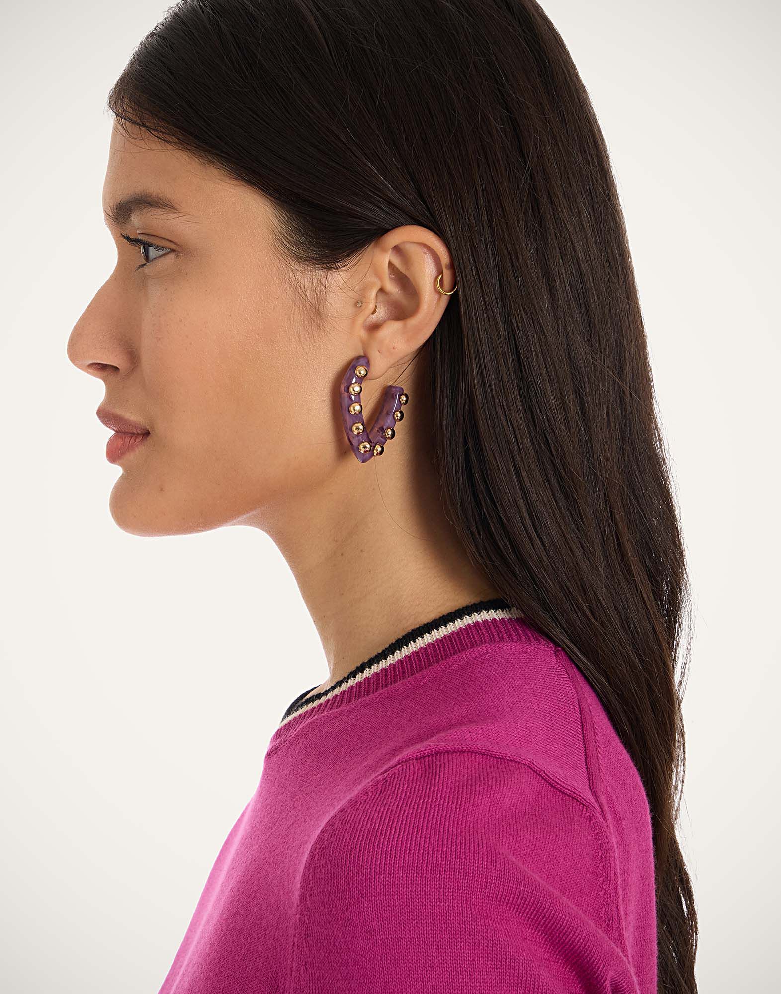 La DoubleJ Dew Earrings Mini Solid Pink EAR0055POL004SOLIDPI01