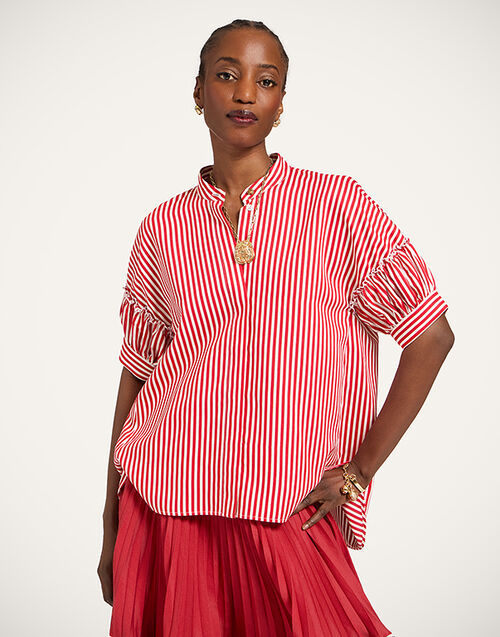 La DoubleJ Grace Shirt Pinstripe Red SHI0123VIS029STR09RE01