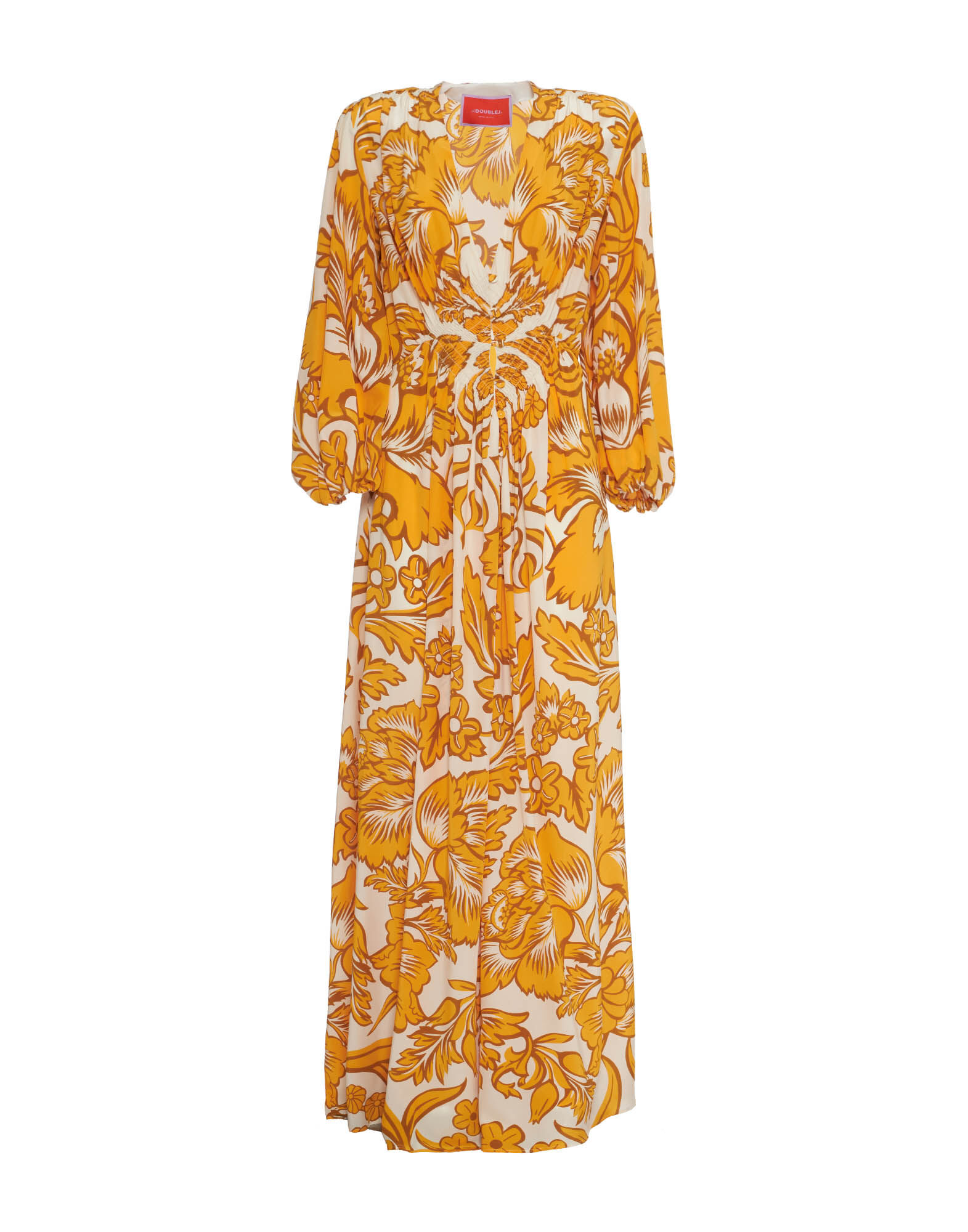 La DoubleJ Long Camerino Dress Va-Va Gold DRE0585CRE001VAV01YE05