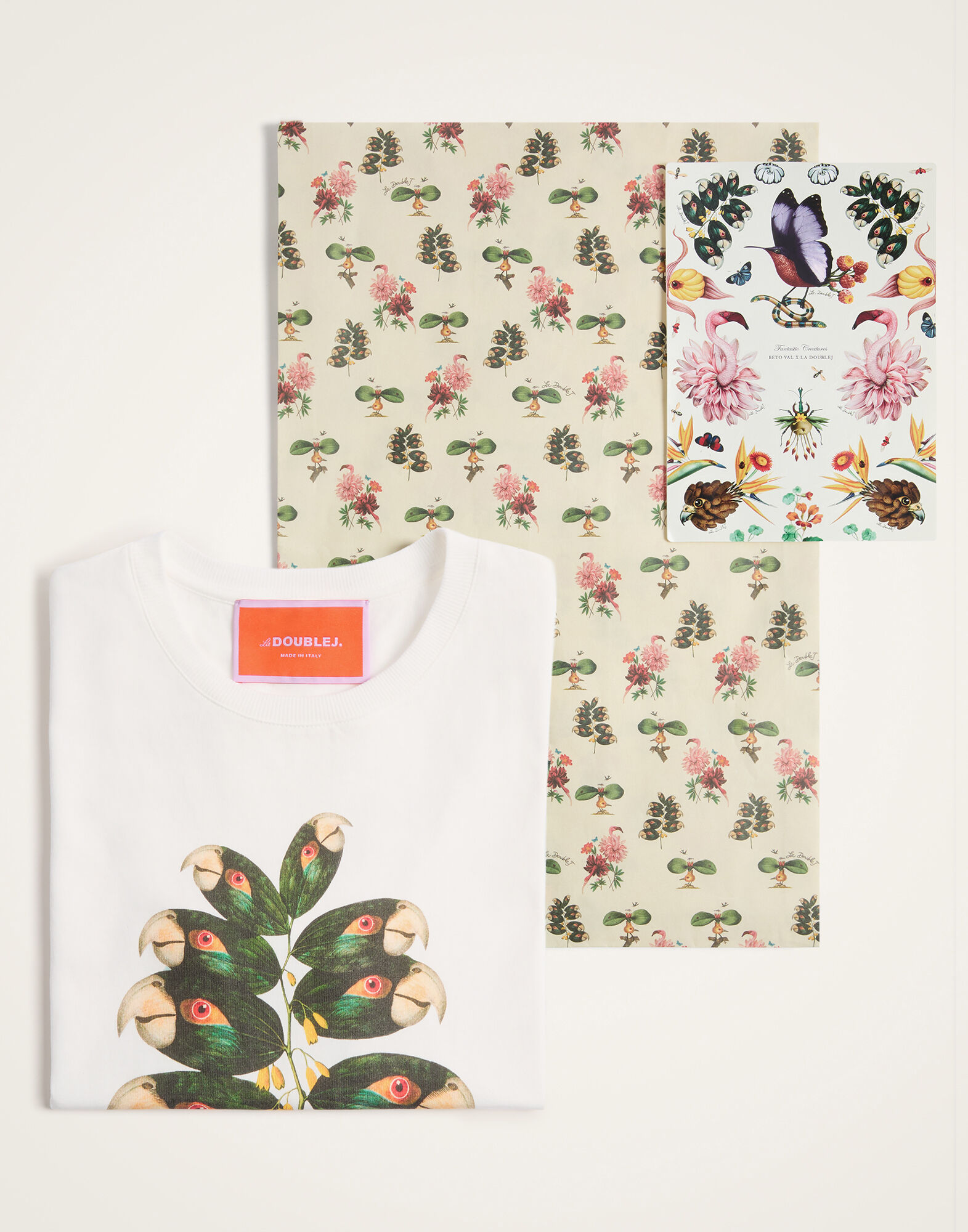 La DoubleJ High Tee Shirt Parrotstem Ecru TSH0069JER079PAS02BR05