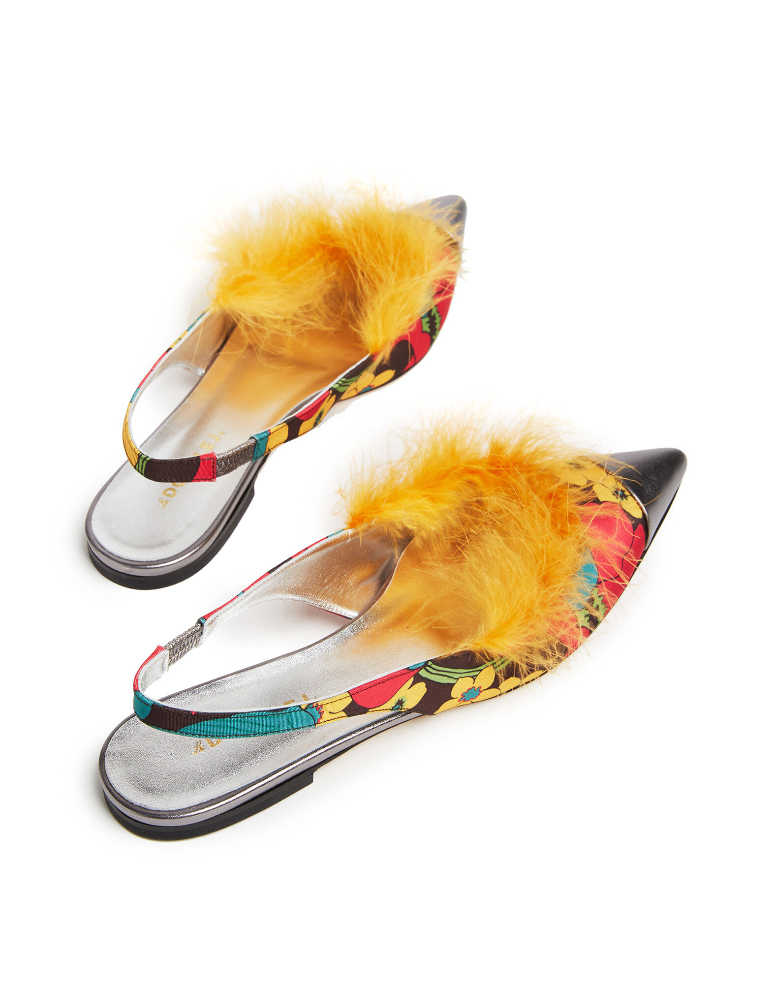 La DoubleJ La Scala Flats (With Feathers) Vines SHO0049FAI001VIN0001