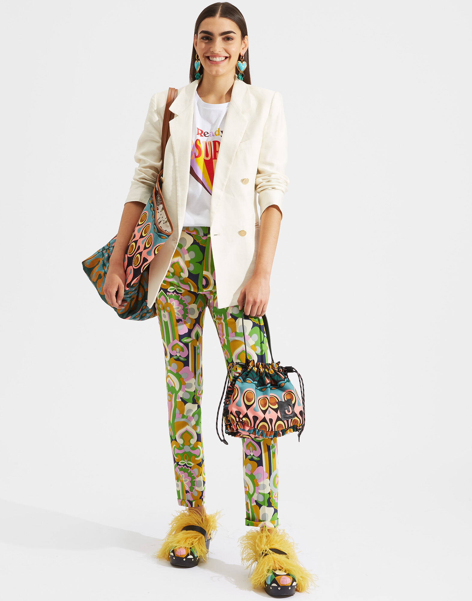 LaDoubleJ Capri Pants Lisboa Rosa TRO0009VIS001LIS0002