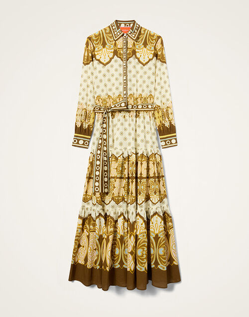 La DoubleJ Bellini Dress Cocoon Plac&eacute;e Brown DRE1108VIS033COC02BR02