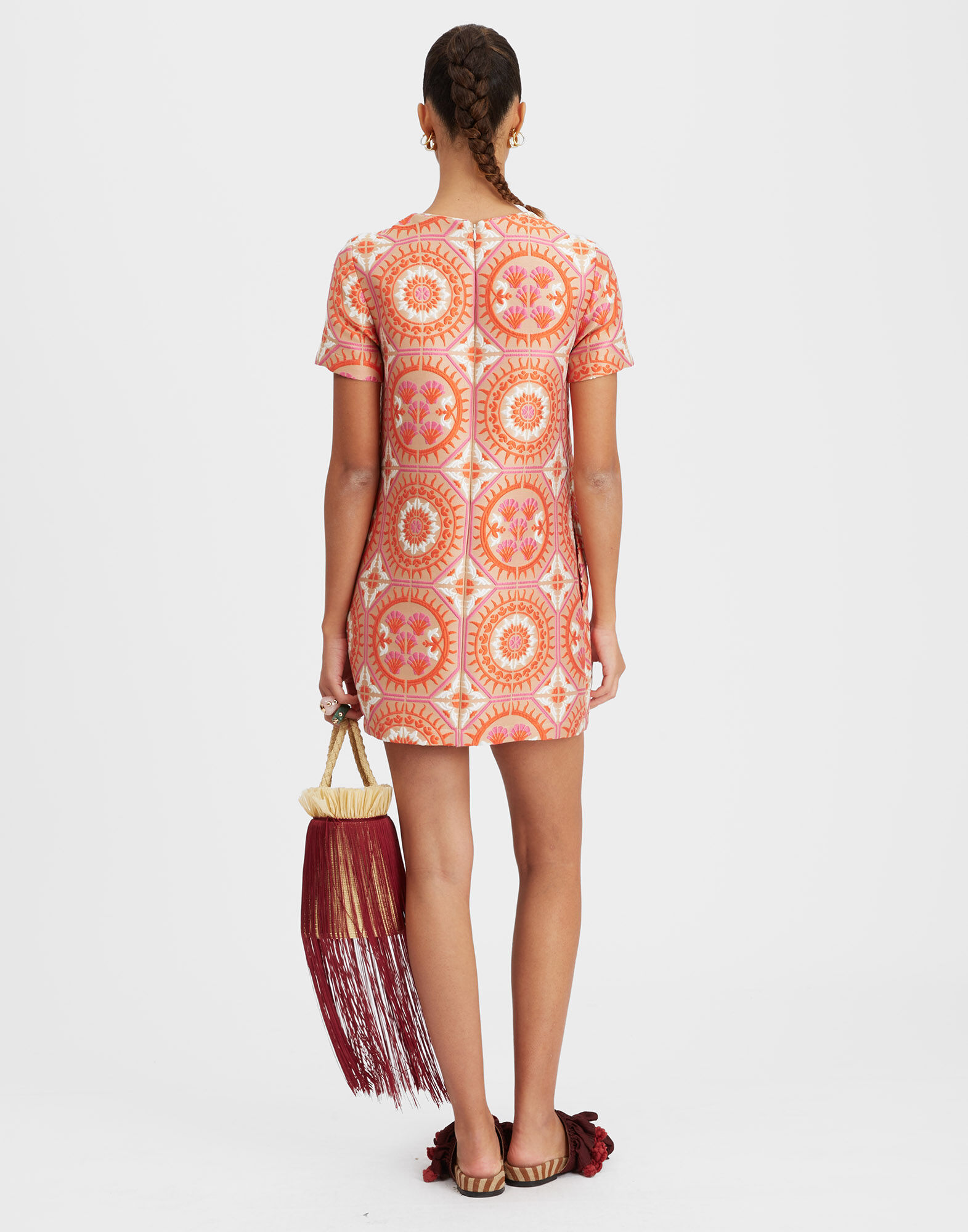 Mini Swing Dress in Sun Orange for Women La DoubleJ