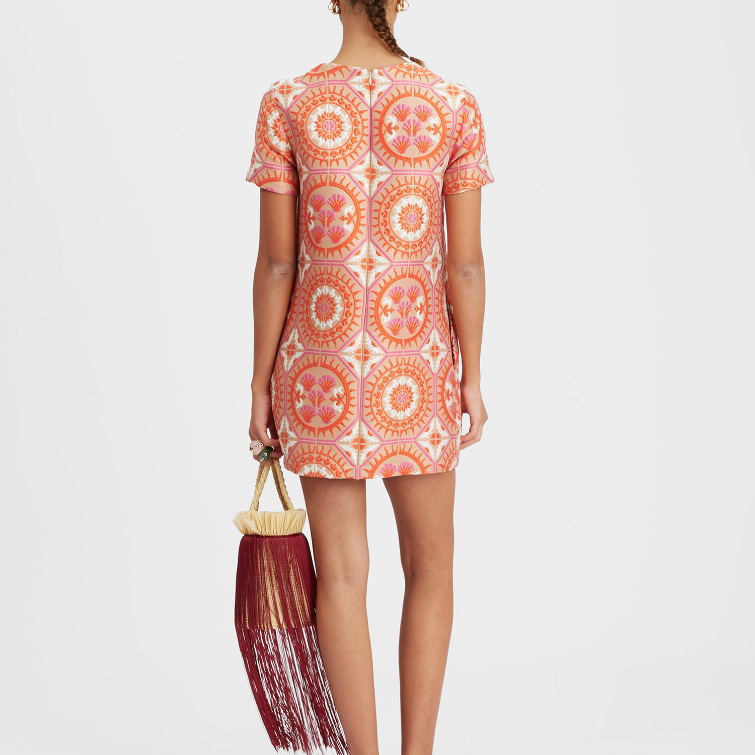 La Doublej Mini Swing Dress In Sun Orange
