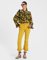 La DoubleJ Fancy Crop Jeans Sicomore Yellow TRO0108DEN001SIC03OR06