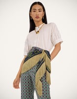 La DoubleJ Reversible Fringe Foulard 90 La DoubleJ Reversible Fringe Foulard 90 Mariposa Placée Celeste SCA0073SIL006MAR07BU12