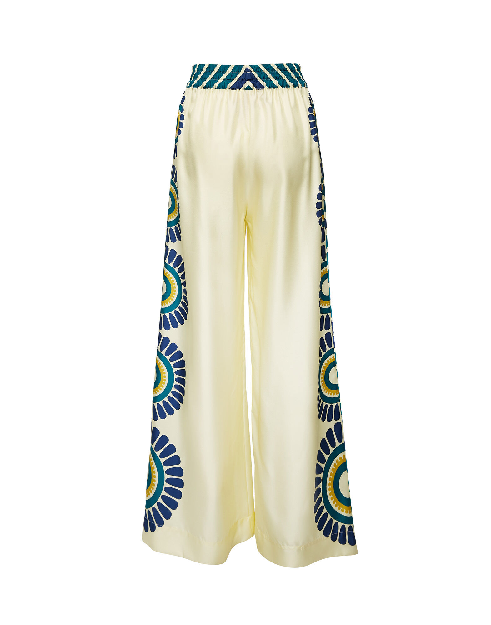 La DoubleJ Palazzo Pants White Solar Plac&eacute;e TRO0026SIL006SOL0003